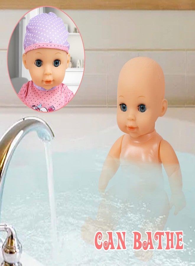 RedCrab Baby Doll Toys Set, Newborn Dolls PlaySet with High Chair Stroller Feeding ,Tableware Set and Doll Clothes Accessories, 15+ pcs Toddler Pretend Play Gift Toys for Girls - 12" Dolls - Image 4